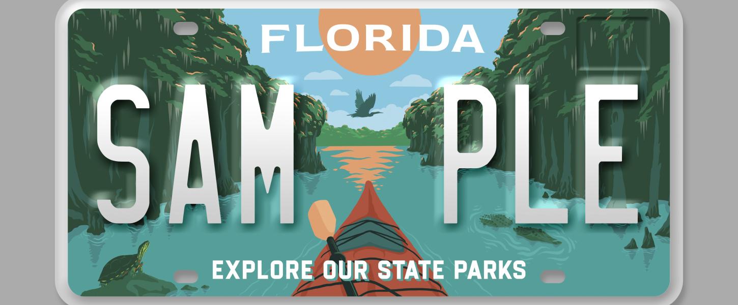 Sample specialty license plate supporting Florida State Parks.