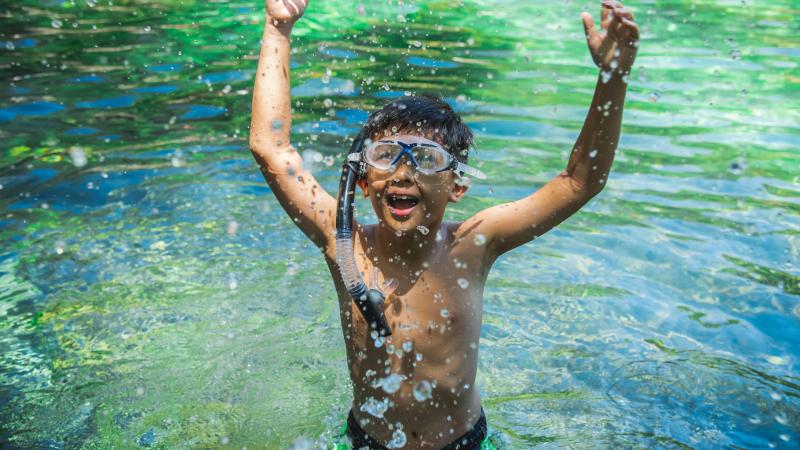 Boy enjoying Wekiwa Springs State Park